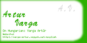 artur varga business card